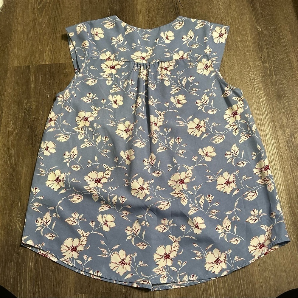 Collective Concepts Flowy Floral Blue Women's Blouse, Romantic Cottage core Top - Picture 3 of 8